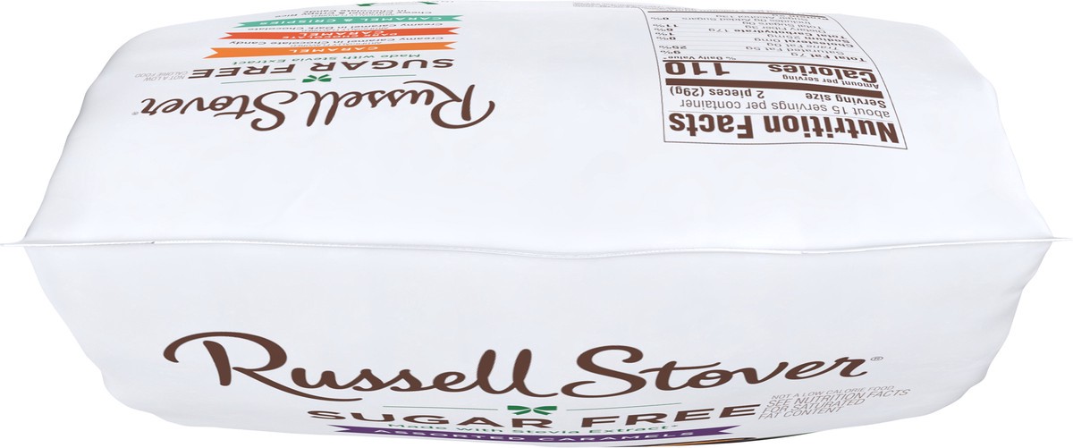slide 8 of 14, RUSSELL STOVER Sugar Free Assorted Caramels in Chocolate Candy, 15.3 oz. bag, 17.6 oz