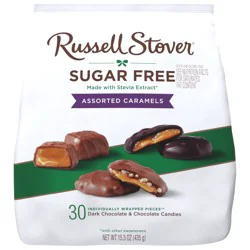 RUSSELL STOVER Sugar Free Assorted Caramels in Chocolate Candy, 15.3 oz. bag