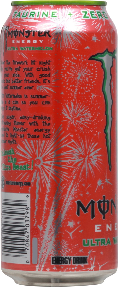 slide 7 of 11, Monster Energy Ultra Watermelon, Sugar Free Energy Drink, 16 oz