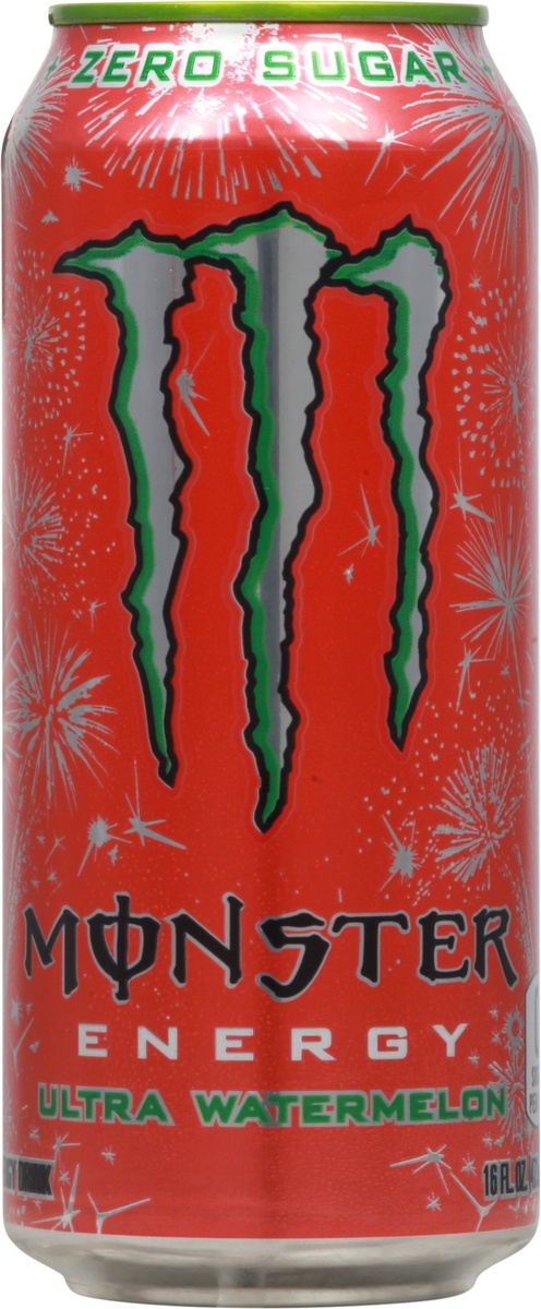 slide 9 of 11, Monster Energy Ultra Watermelon, Sugar Free Energy Drink, 16 oz