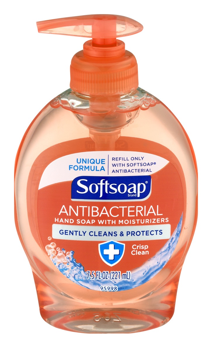 slide 1 of 1, Softsoap Liquid Hand Soap - Antibacterial Crisp Clean, 7.5 oz