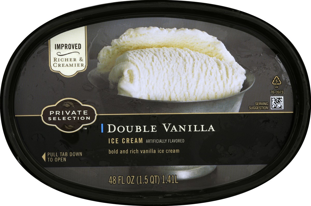 slide 4 of 6, Private Selection Double Vanilla Ice Cream, 48 fl oz