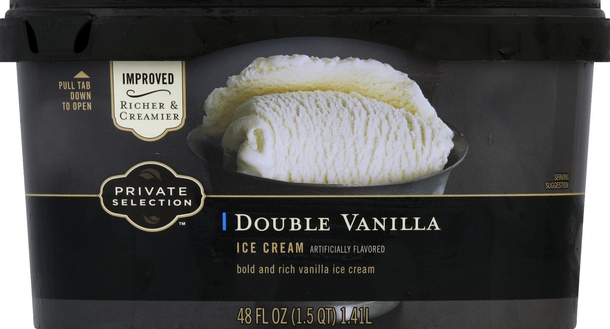 slide 5 of 6, Private Selection Double Vanilla Ice Cream, 48 fl oz