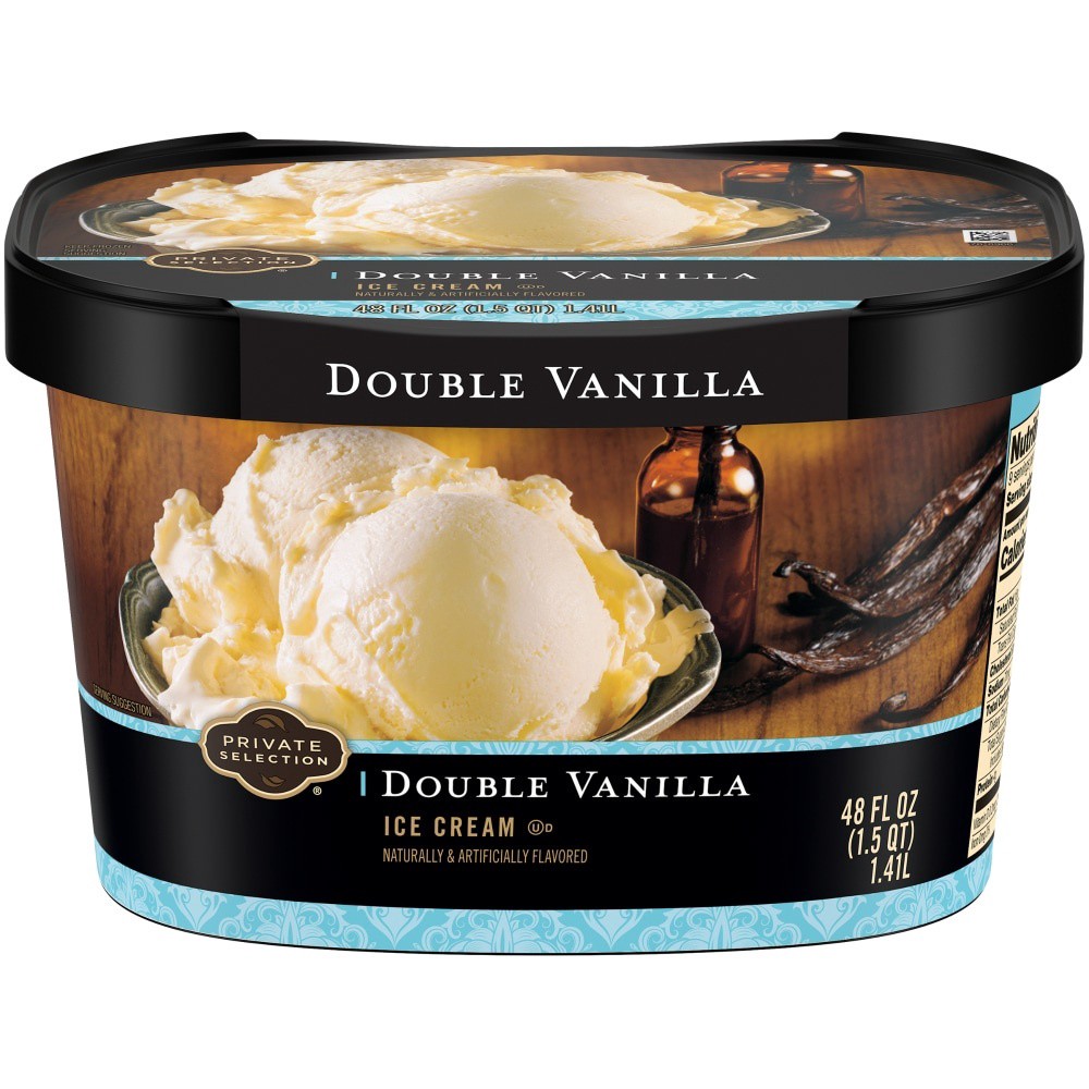 slide 1 of 6, Private Selection Double Vanilla Ice Cream, 48 fl oz