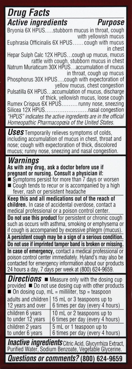 slide 7 of 10, Hyland's Cold + Mucus 4 oz, 4 oz