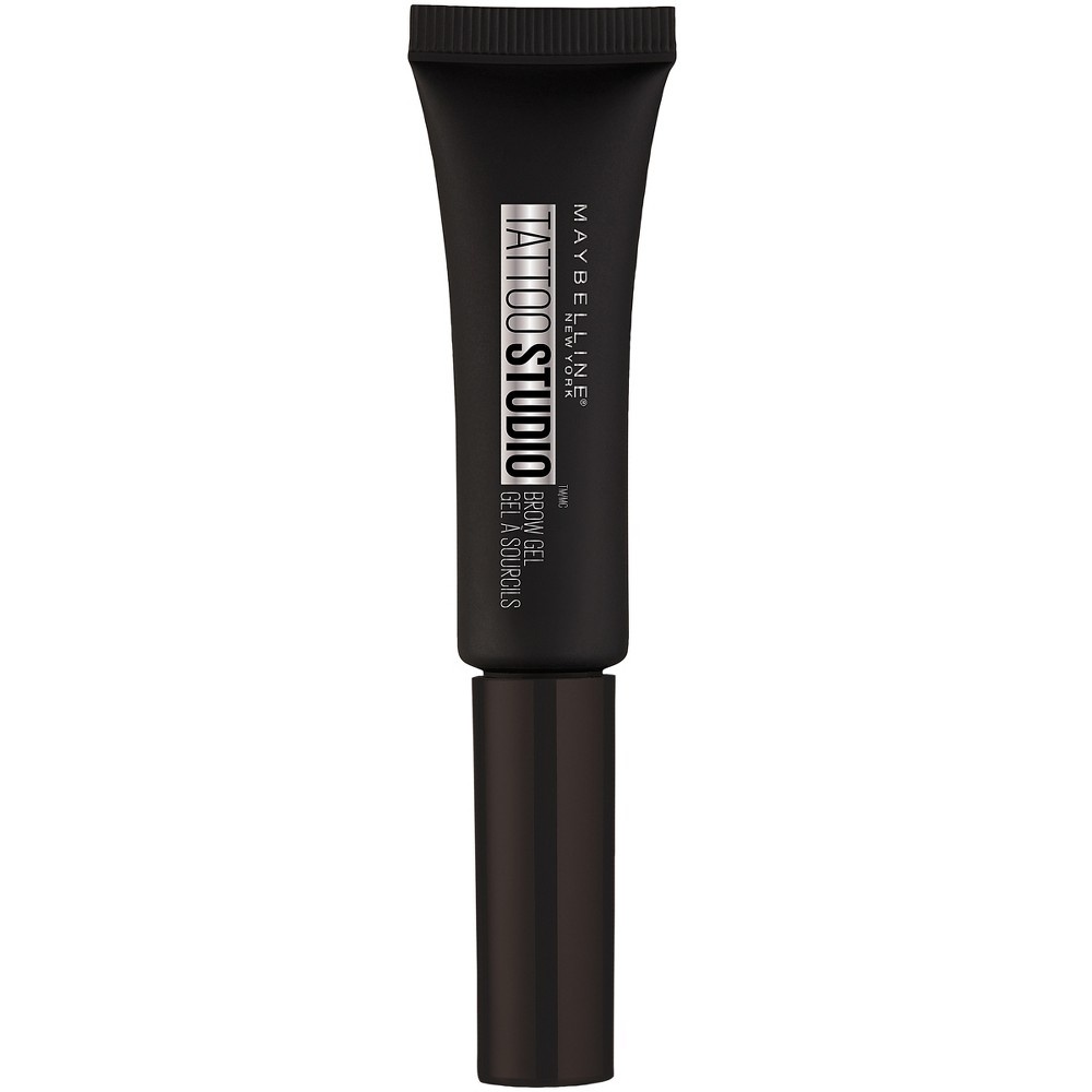 slide 3 of 6, Maybelline Tattoostudio Waterproof Eyebrow Gel, Black Brown, 0.23 oz