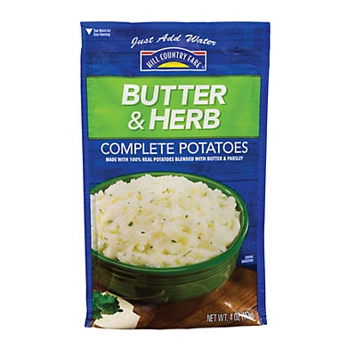 slide 1 of 1, Hill Country Fare Butter and Herb Complete Potatoes, 4 oz