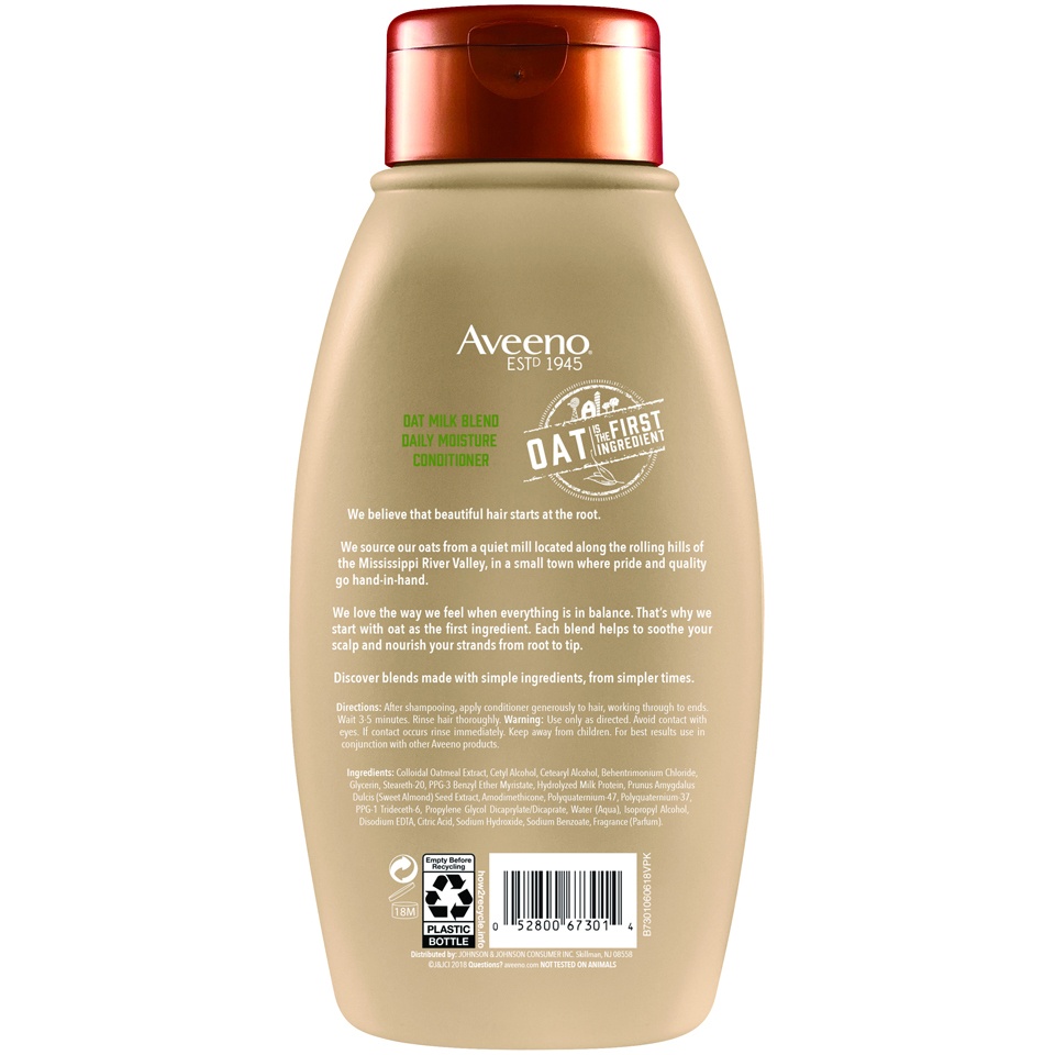 slide 2 of 2, Aveeno Oat Milk Blend Moisturizing Conditioner, Ultra-Hydrating, for Dry, Damaged Hair, 12 fl oz, 12 fl oz