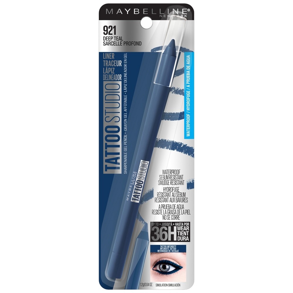 slide 2 of 7, Maybelline Tattoo Studio Sharpenable Gel Pencil Waterproof Longwear Eyeliner - Deep Teal - 0.04oz, 0.04 oz