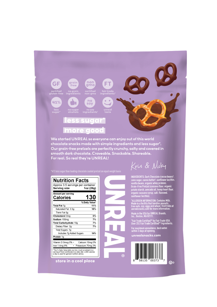 slide 2 of 2, Unreal Pretzels Dark Choc, 3.5 oz