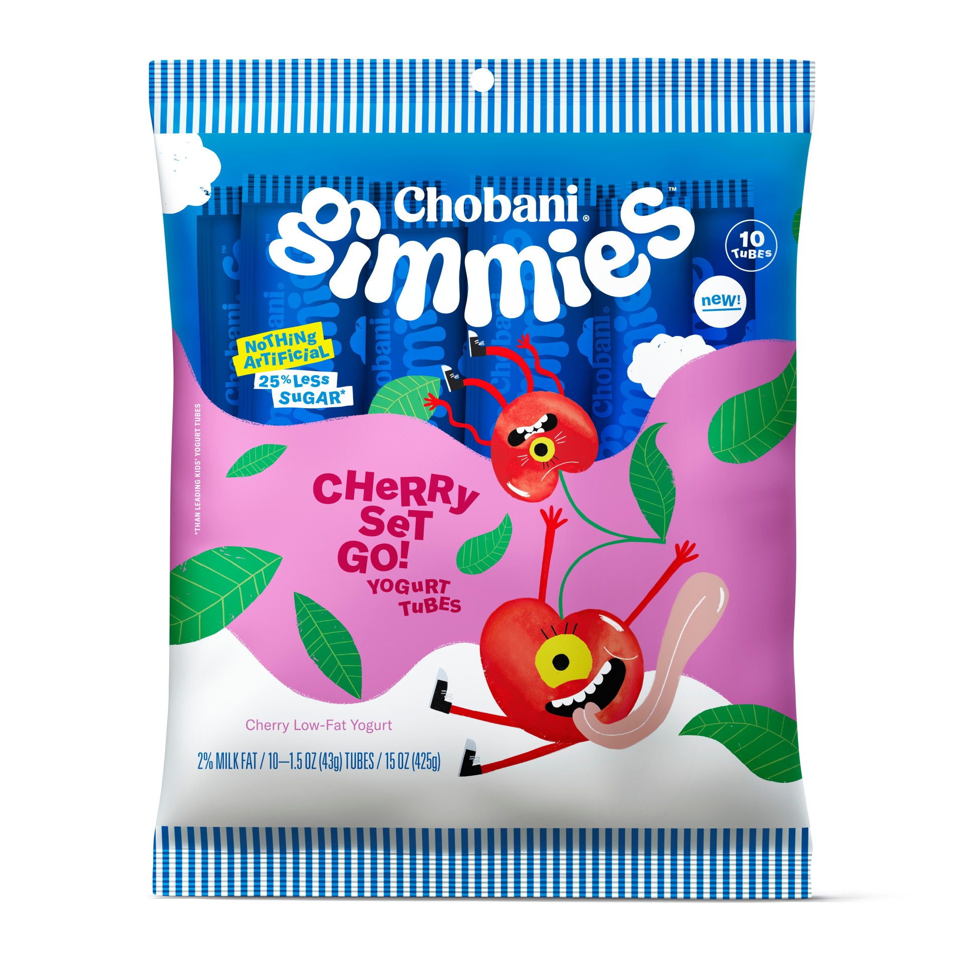 slide 1 of 7, Chobani Gimmies Cherry Set Go! Yogurt Tubes 10 - 1.5 Oz Tubes, 15 oz