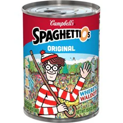 Campbell's SpaghettiOs Original Canned Pasta With Where’s Waldo? Shapes, 15.8 oz Can