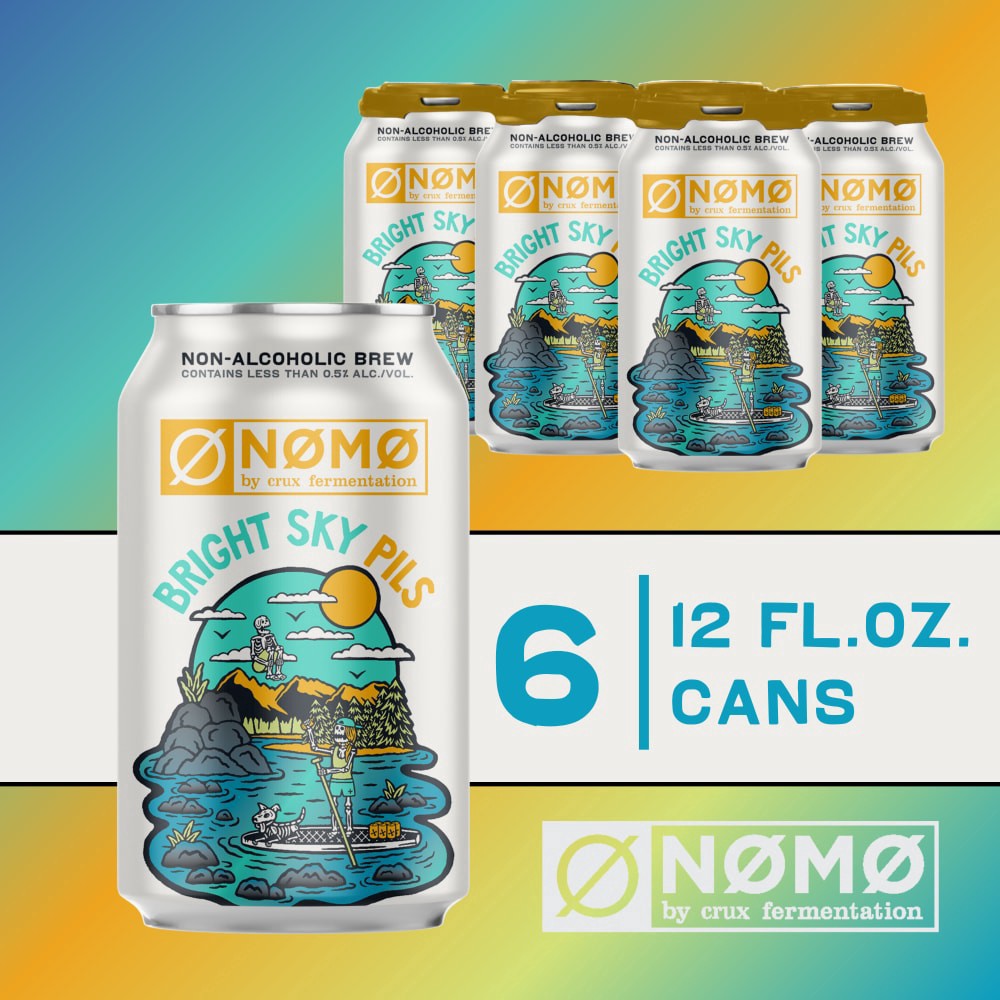 slide 2 of 5, NØ MØ Non-Alcoholic Bright Sky Pils Craft Beer, 6 ct; 12 fl oz