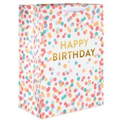 American Greetings Scattered Dots Jumbo White Birthday Gift Bag