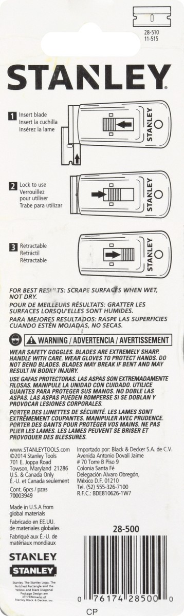 slide 9 of 9, STANLEY Razor Blade Scraper 1 ea, 1 ct