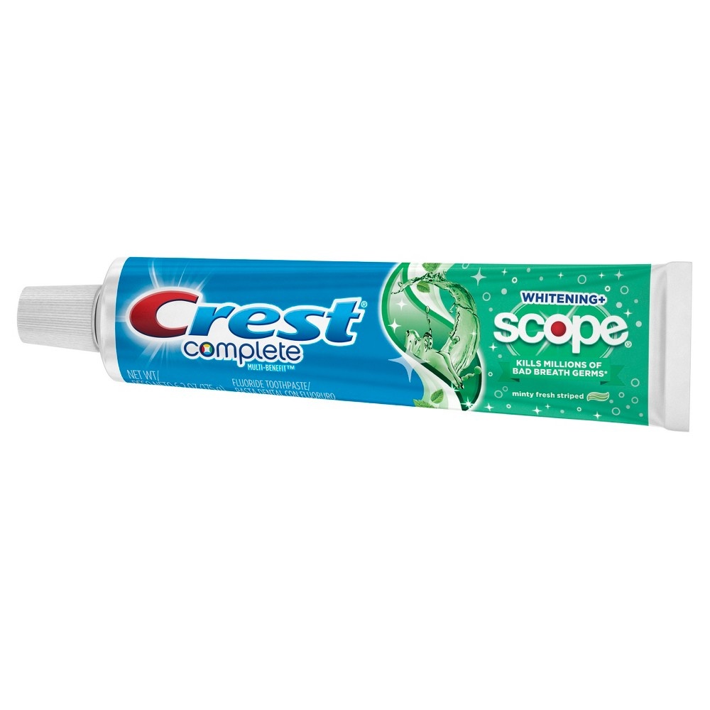 slide 3 of 6, Crest + Scope Complete Whitening Toothpaste - Minty Fresh - 5.4oz, 5.4 oz
