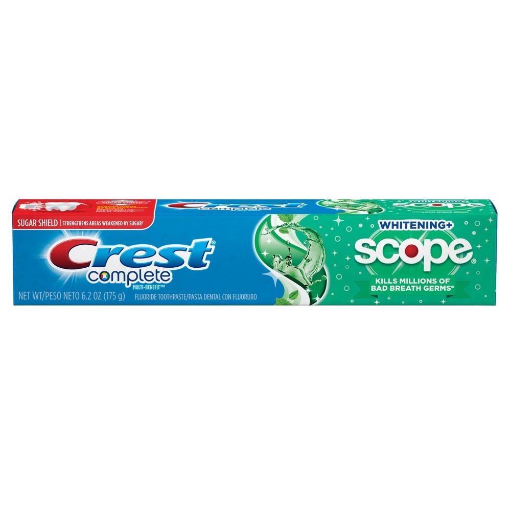 slide 5 of 6, Crest + Scope Complete Whitening Toothpaste - Minty Fresh - 5.4oz, 5.4 oz
