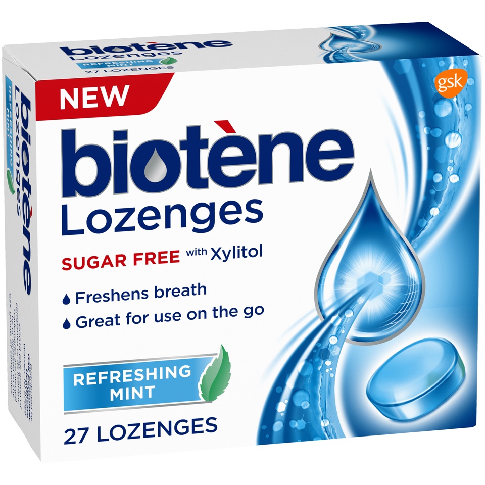 slide 2 of 3, Biotène Sugar Free Dry Mouth with Xylitol Refreshing Mint Lozenges 27 ea, 27 ct