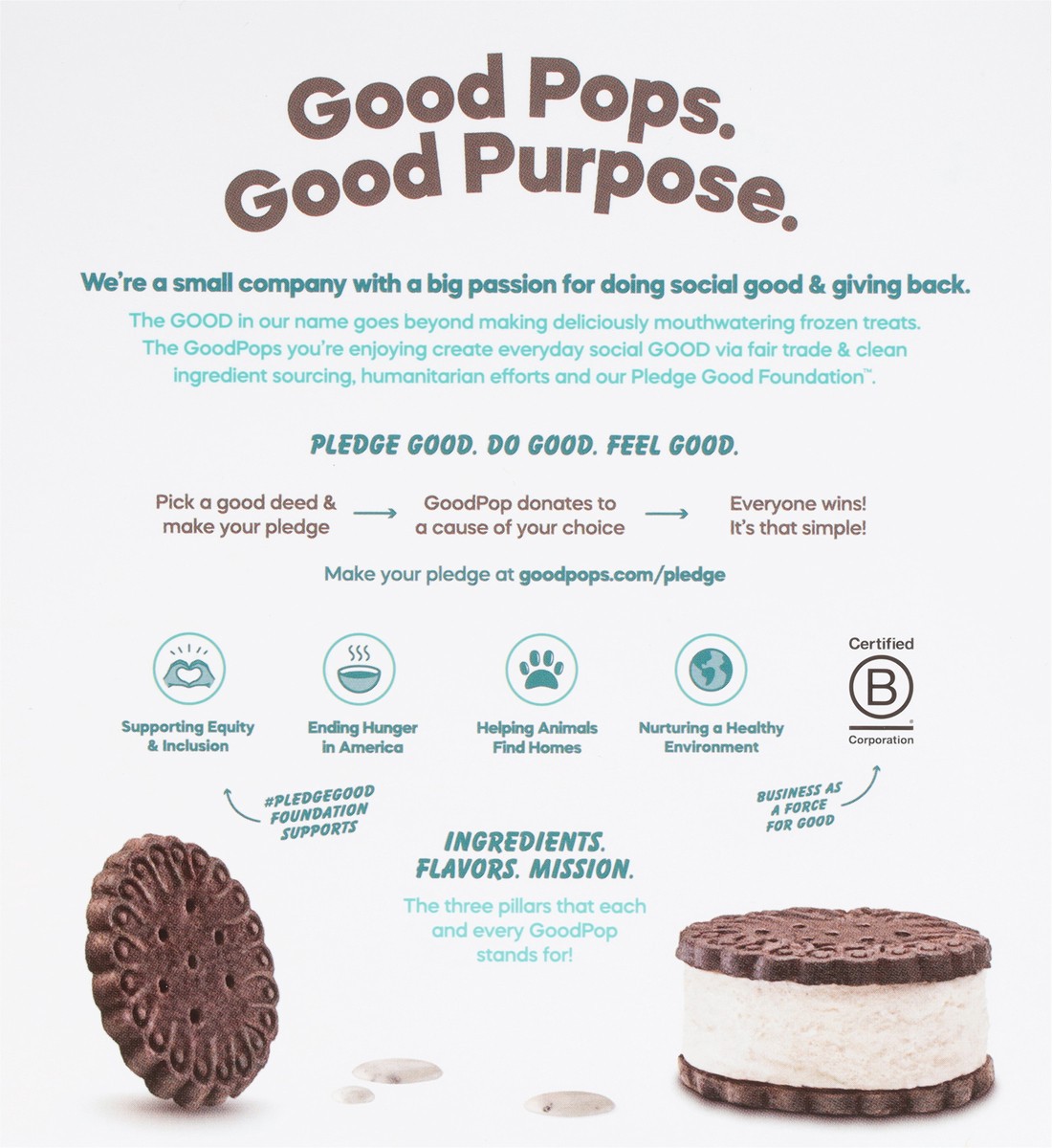 slide 9 of 9, GoodPop Chocolate Vanilla Sandwiches Dairy-Free Oat Milk Frozen Desserts, 4 Ct, 4 ct