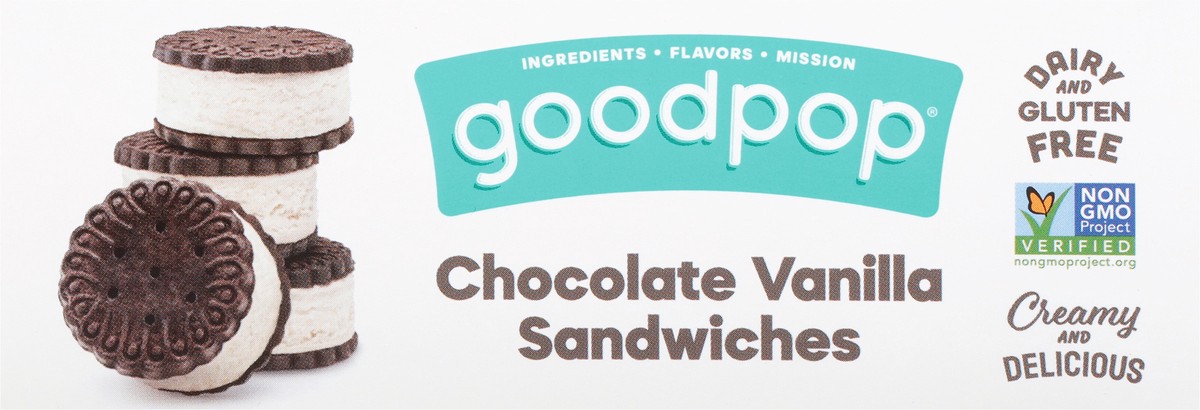 slide 6 of 9, GoodPop Chocolate Vanilla Sandwiches Dairy-Free Oat Milk Frozen Desserts, 4 Ct, 4 ct