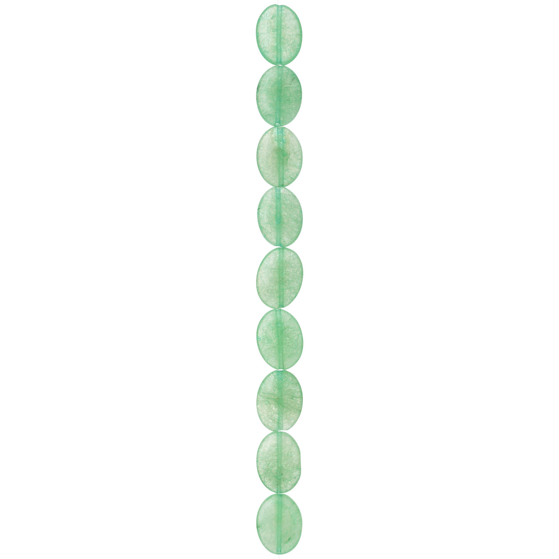 slide 3 of 3, Green Oval Quartzite Beads, 20mm By Bead Landing, 20 mm