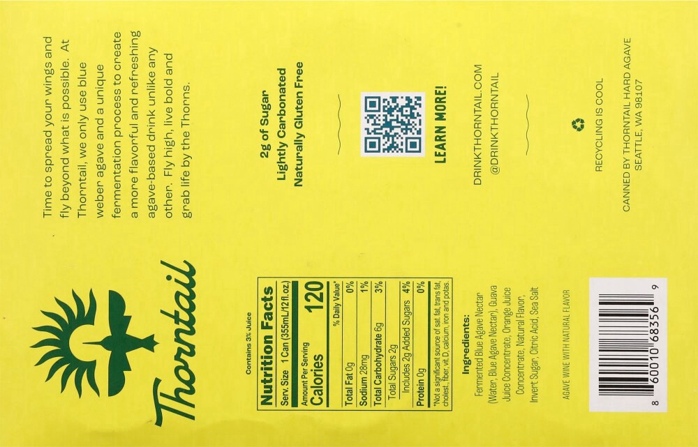 slide 2 of 3, Thorntail Passionfruit Guava Hard Agave, 6 ct; 12 fl oz