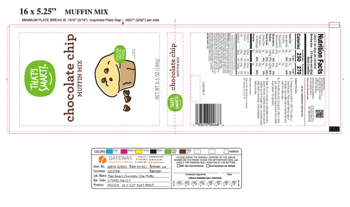 slide 7 of 19, That's Smart! Chocolate Chip Muffin Mix 6.5 oz, 6.5 oz