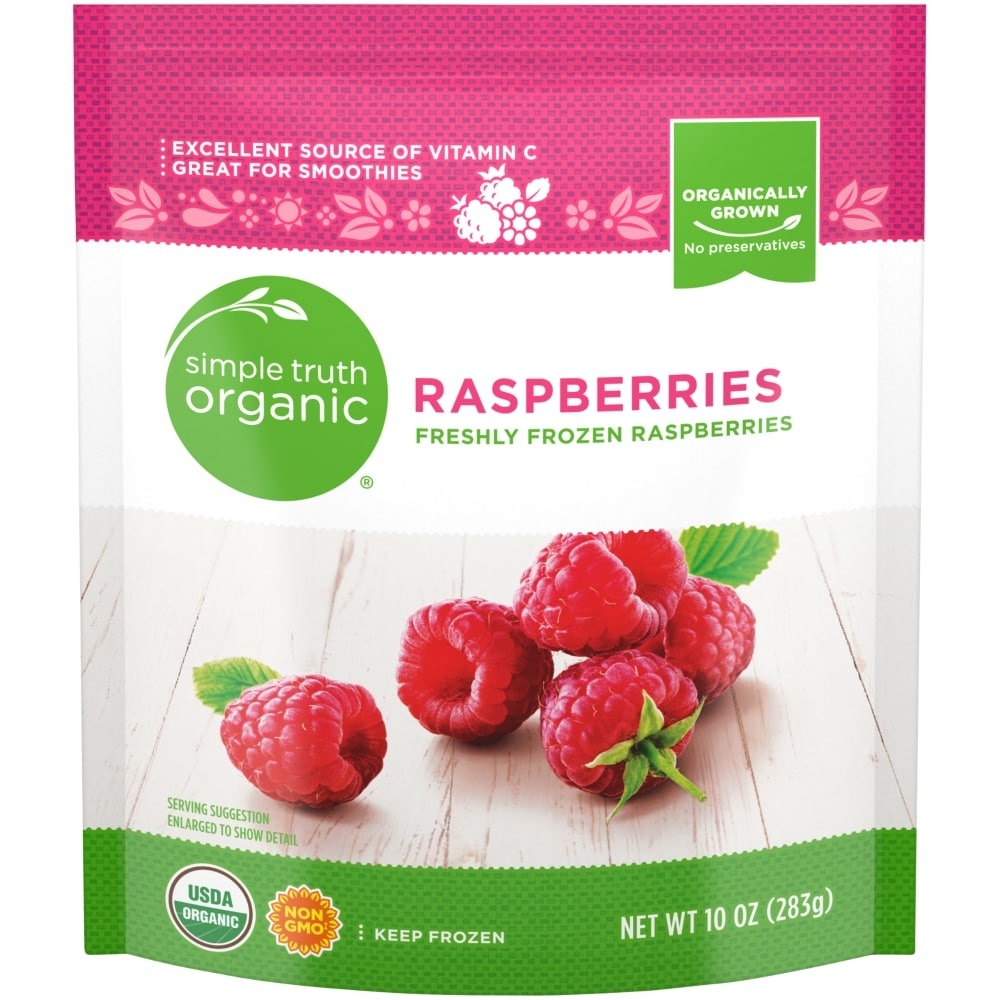 slide 1 of 1, Simple Truth Organic Freshly Frozen Raspberries, 10 oz