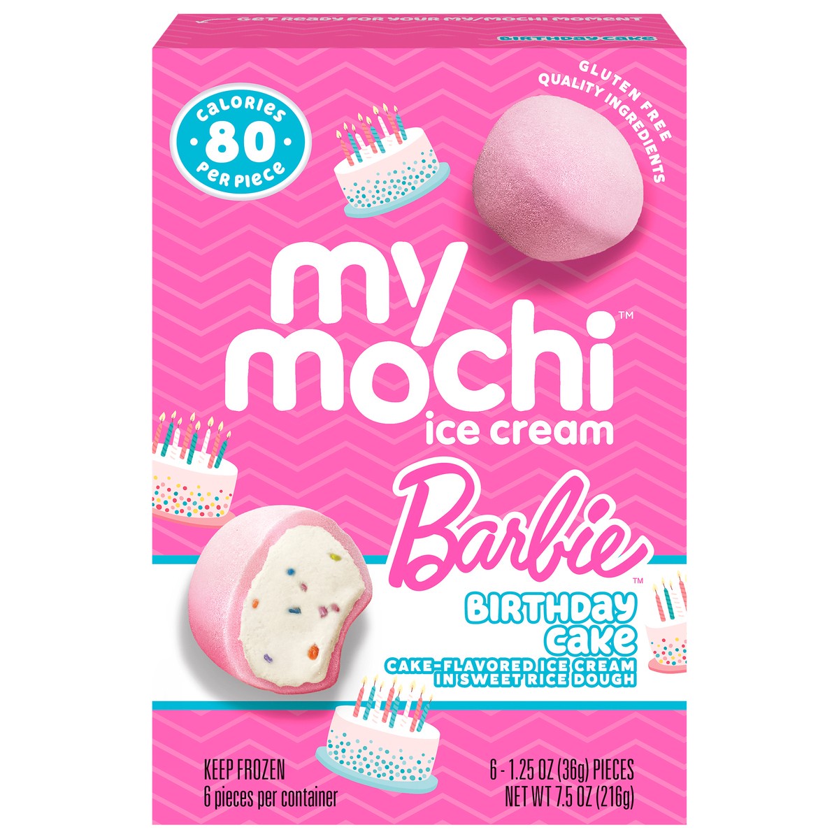 slide 6 of 14, My/Mochi Ice Cream Barbie Birthday Cake, 7.5 oz