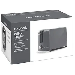 our goods 2 Slice Toaster - Pebble Gray