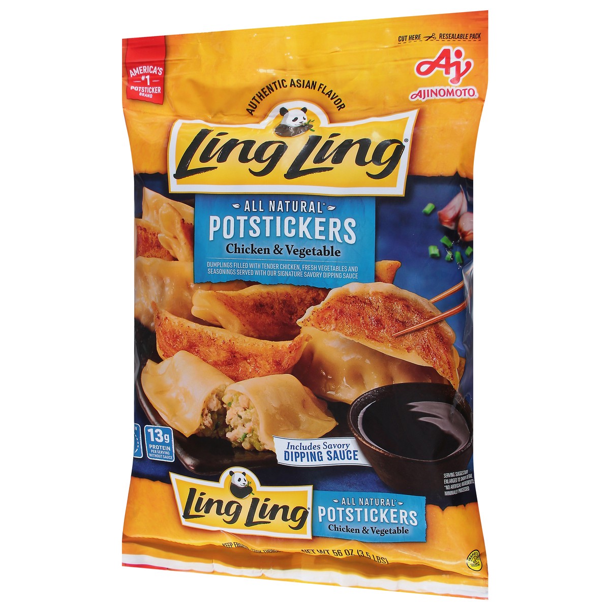 slide 9 of 13, Ling Ling Chicken & Vegetable Potstickers 56 oz, 56 oz