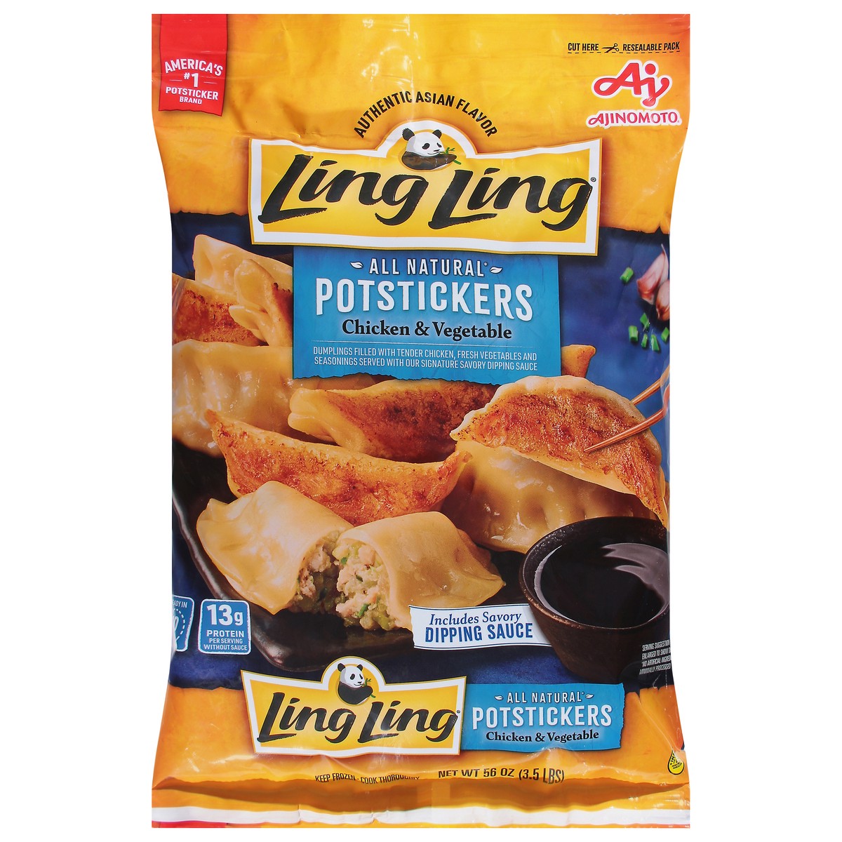 slide 5 of 13, Ling Ling Chicken & Vegetable Potstickers 56 oz, 56 oz