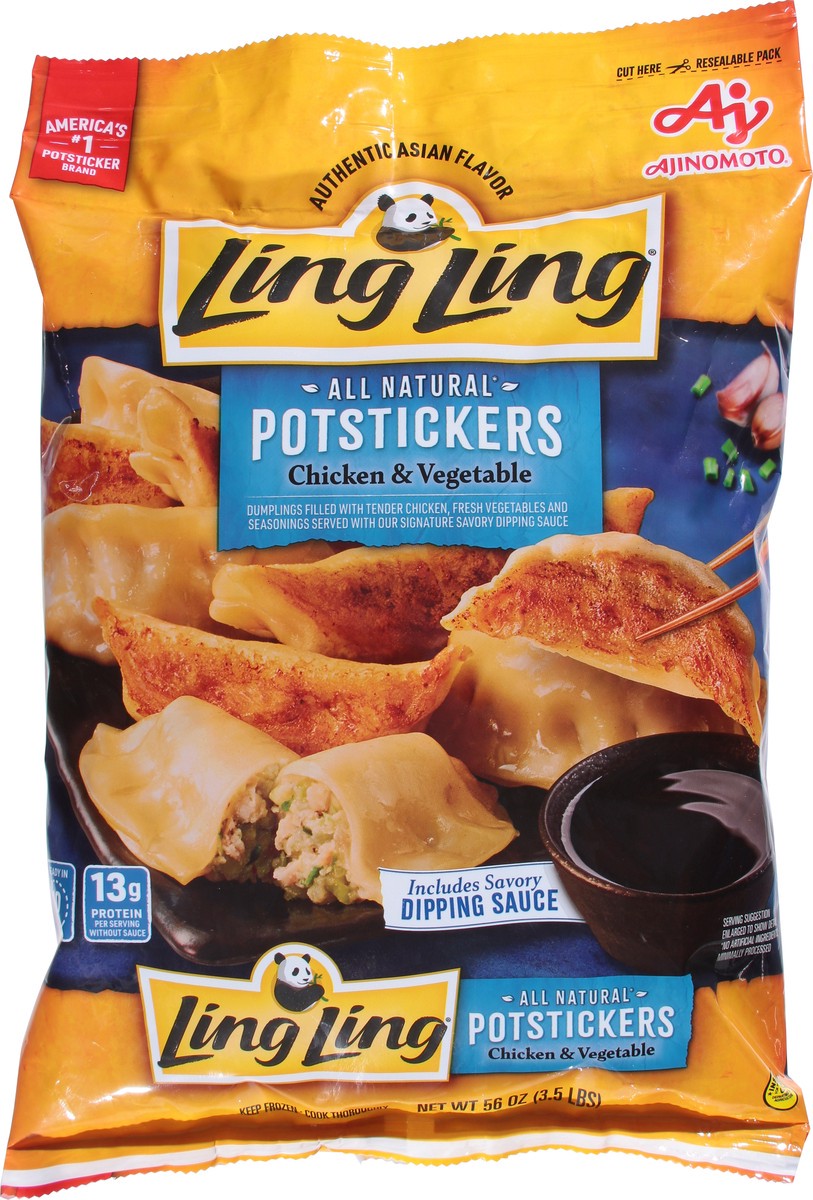 slide 12 of 13, Ling Ling Chicken & Vegetable Potstickers 56 oz, 56 oz