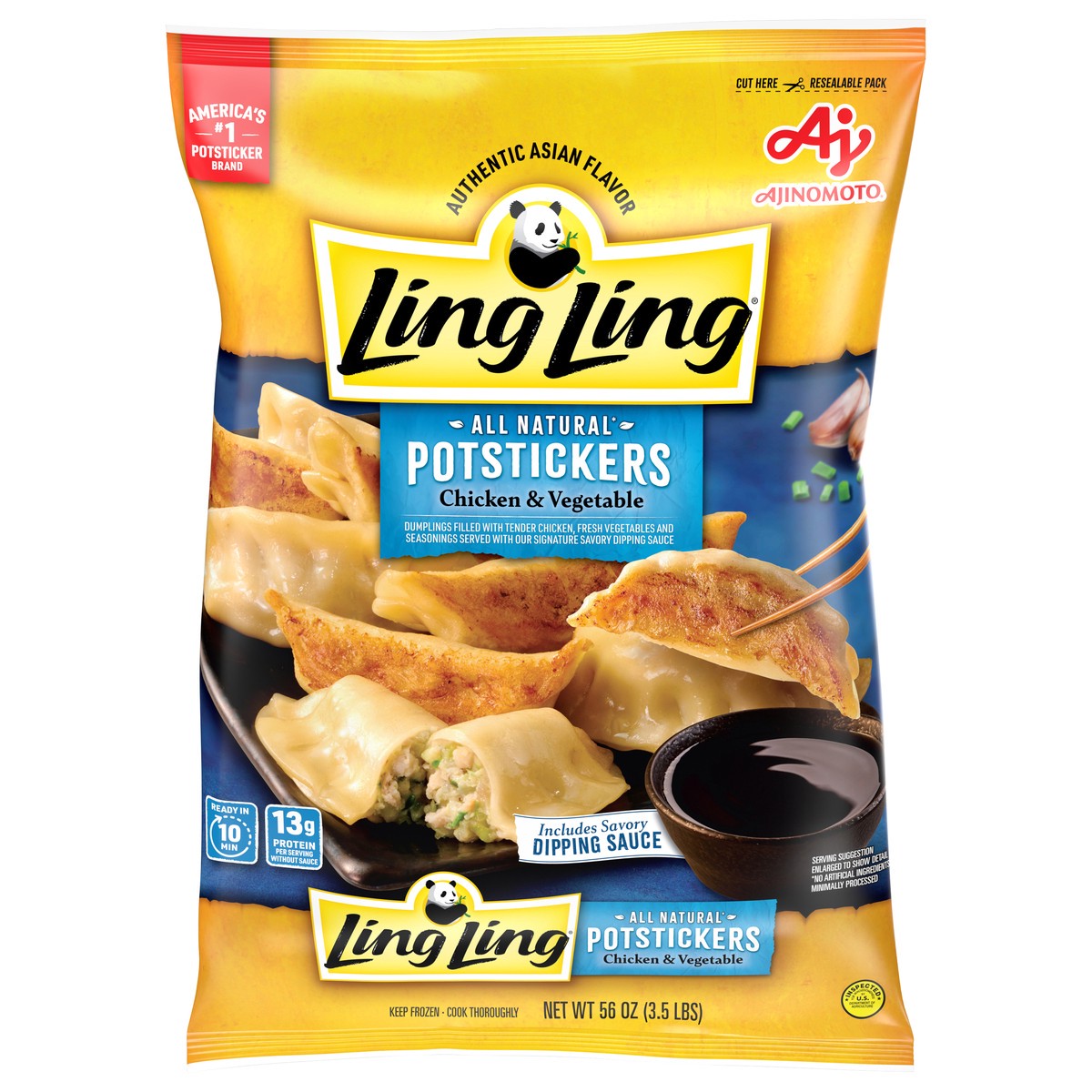 slide 1 of 13, Ling Ling Chicken & Vegetable Potstickers 56 oz, 56 oz