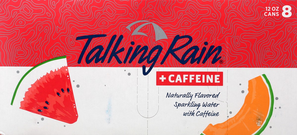 slide 7 of 8, Talking Rain Sparkling Water +Caffeine Summer Melon 8 Pack/12oz Can, 8 ct; 12 fl oz