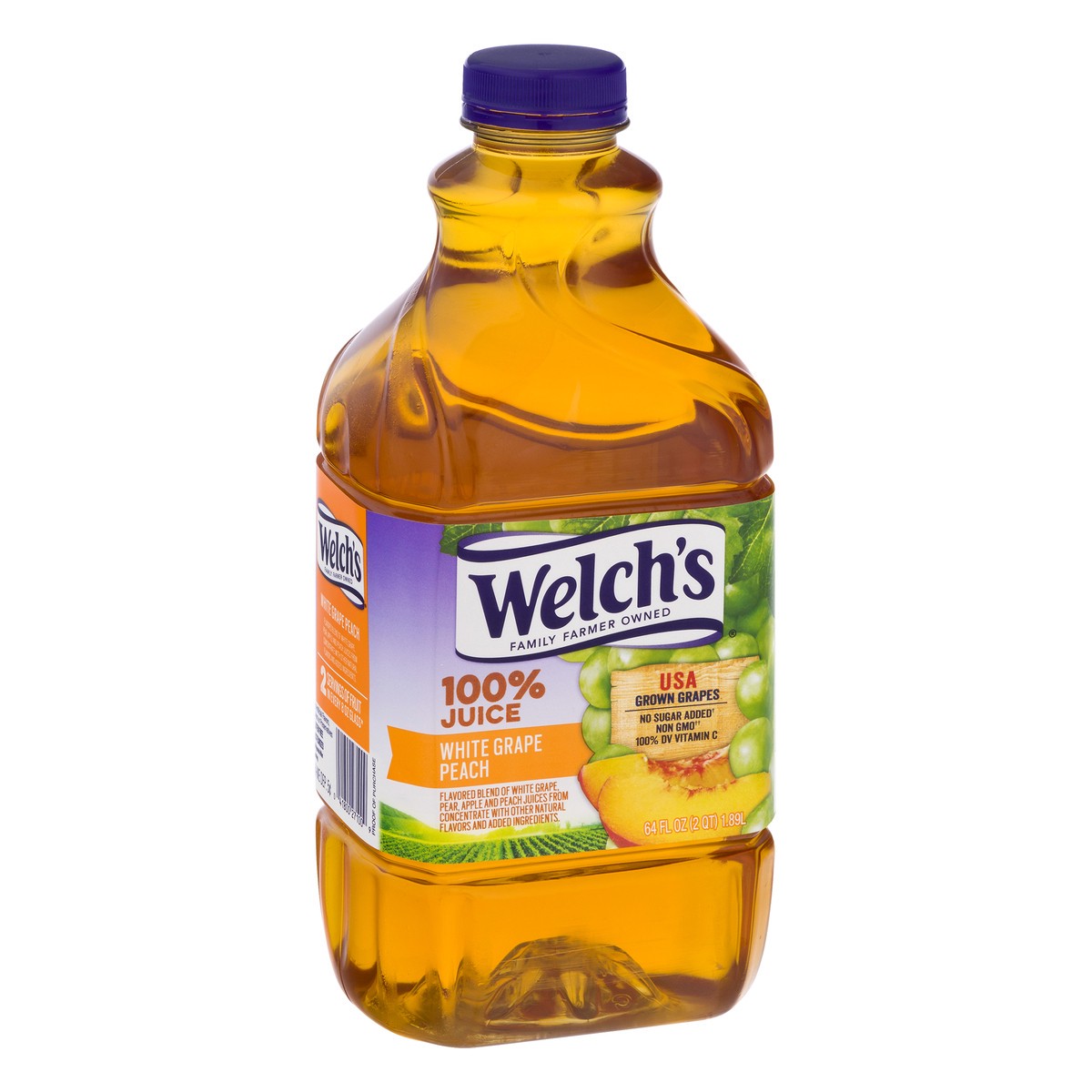 slide 3 of 9, Welch's 100% Juice, White Grape Peach, 64 fl oz Bottle, 64 oz