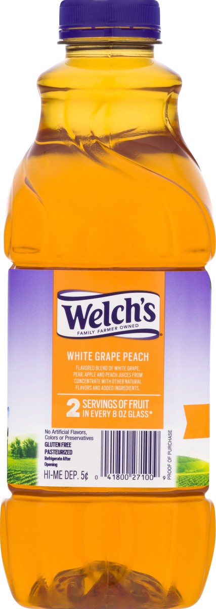 slide 7 of 9, Welch's 100% Juice, White Grape Peach, 64 fl oz Bottle, 64 oz