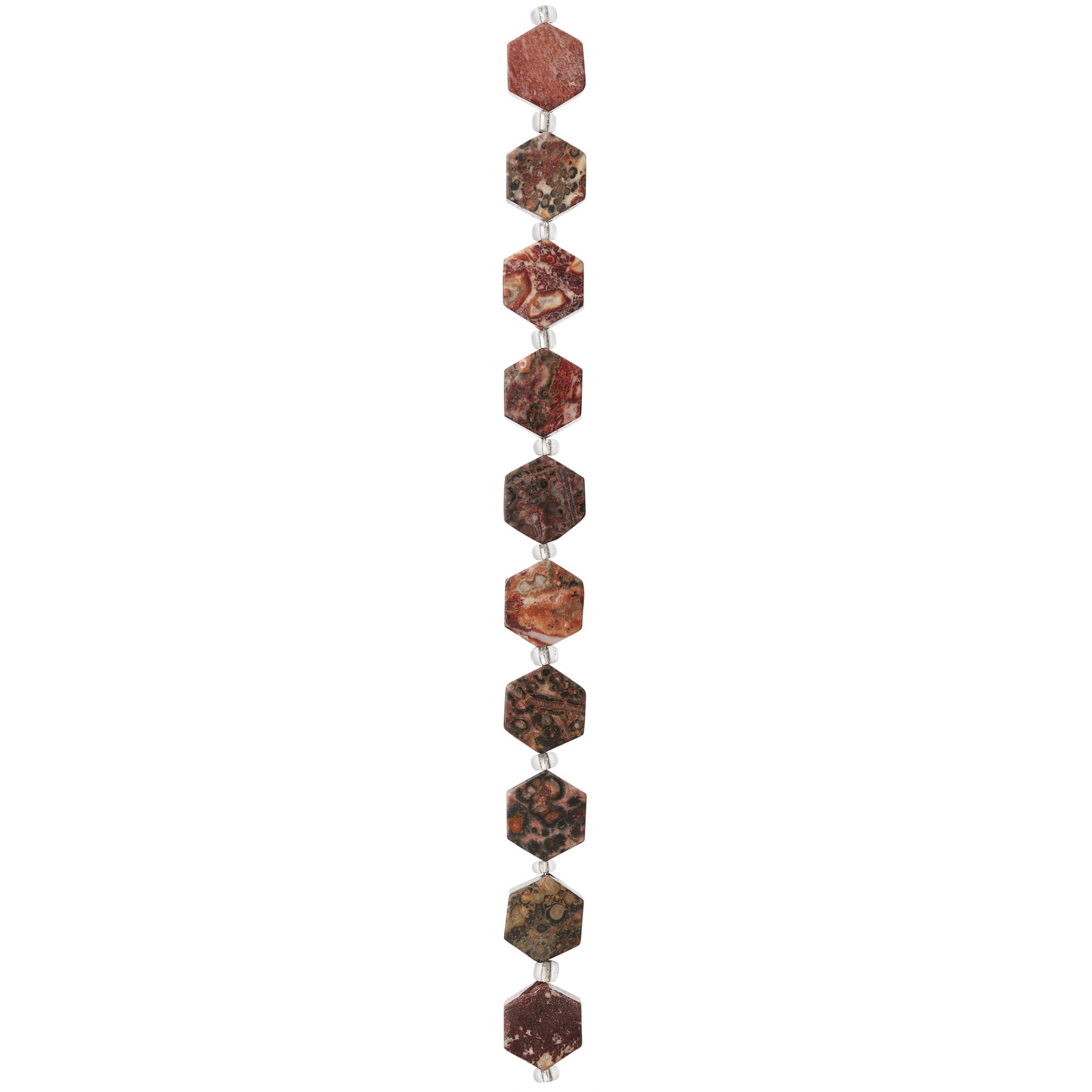 slide 3 of 3, Leopard Jasper Hexagon Beads, 12mm By Bead Landing, 12mm