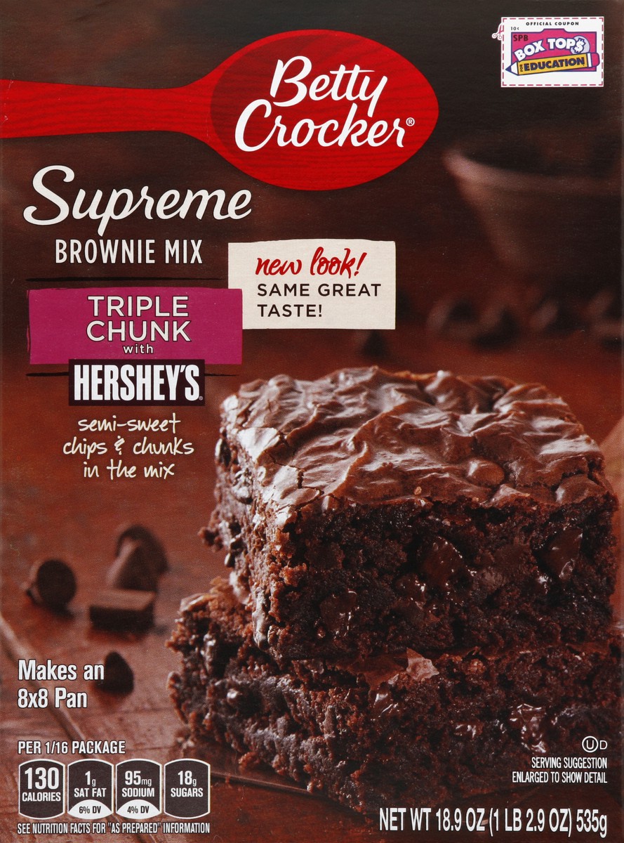 slide 4 of 4, Betty Crocker Delights Supreme Triple Chunk Brownie Mix, 18.9 oz