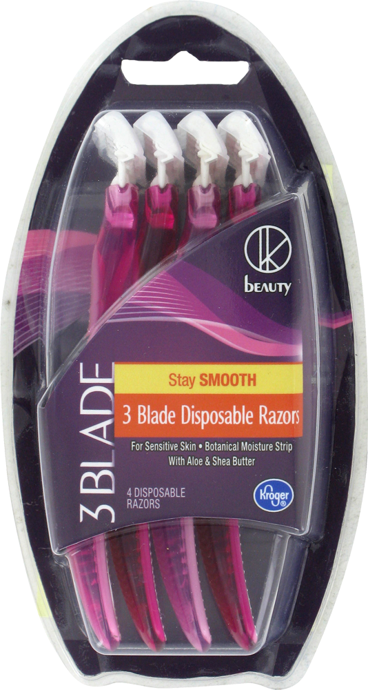 slide 1 of 1, Kroger Women's Soltera 3-Blade Disposable Razors, 4 ct