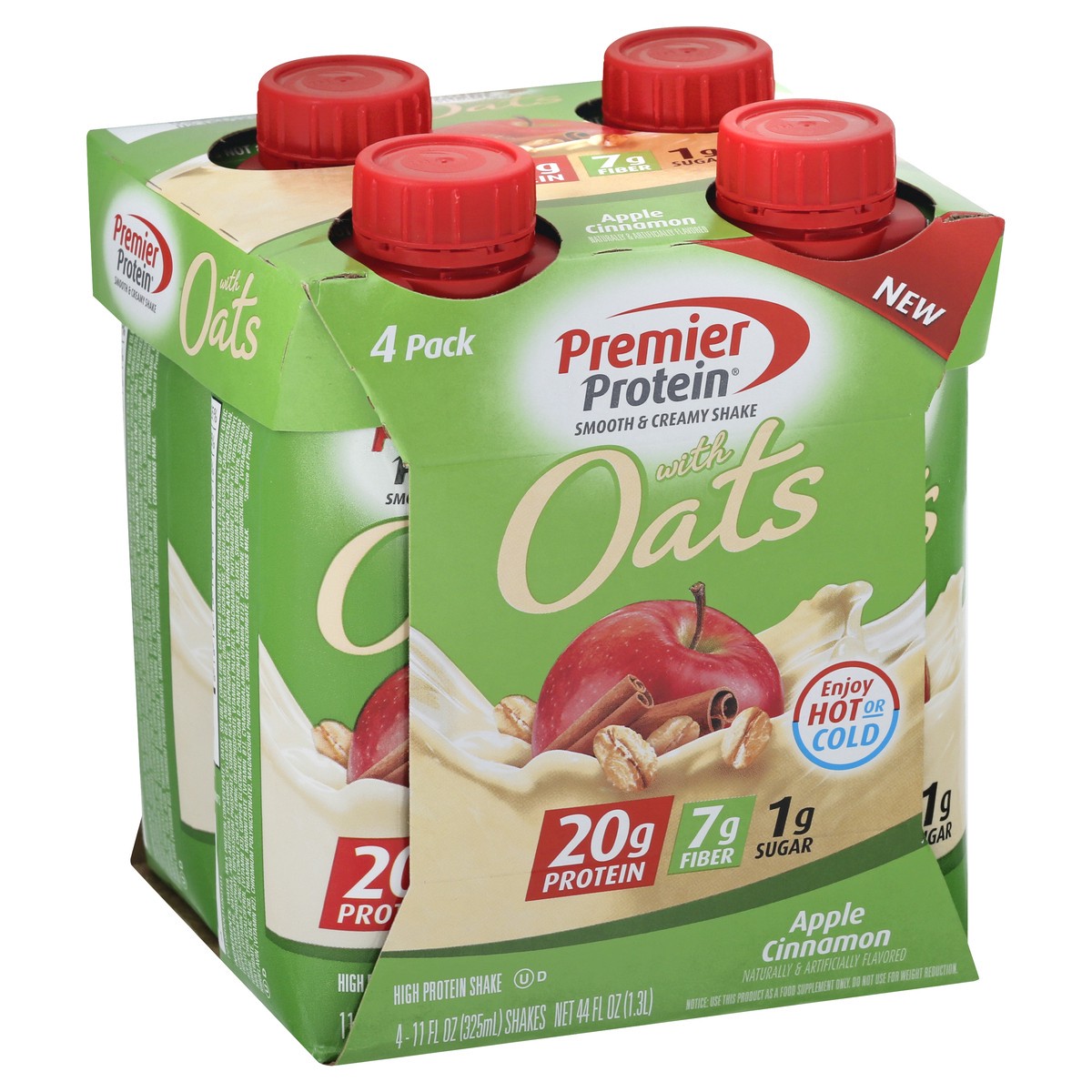 slide 6 of 13, Premier Protein 4 Pack with Oats Apple Cinnamon High Protein Shake 4 ea, 4 ct