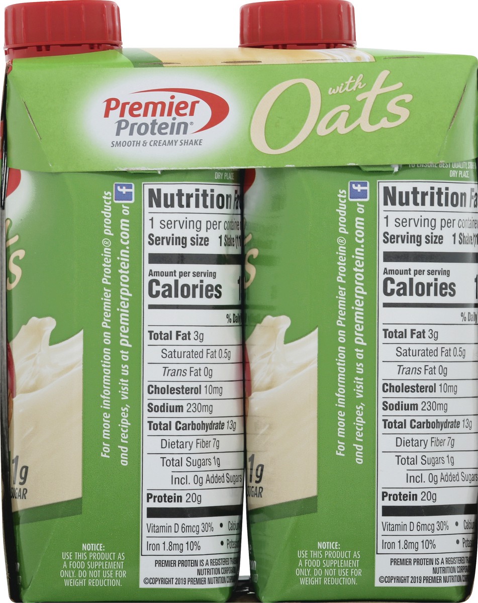 slide 9 of 13, Premier Protein 4 Pack with Oats Apple Cinnamon High Protein Shake 4 ea, 4 ct