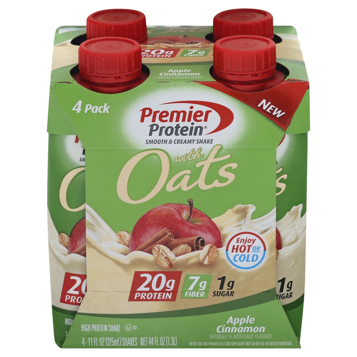 slide 1 of 13, Premier Protein 4 Pack with Oats Apple Cinnamon High Protein Shake 4 ea, 4 ct