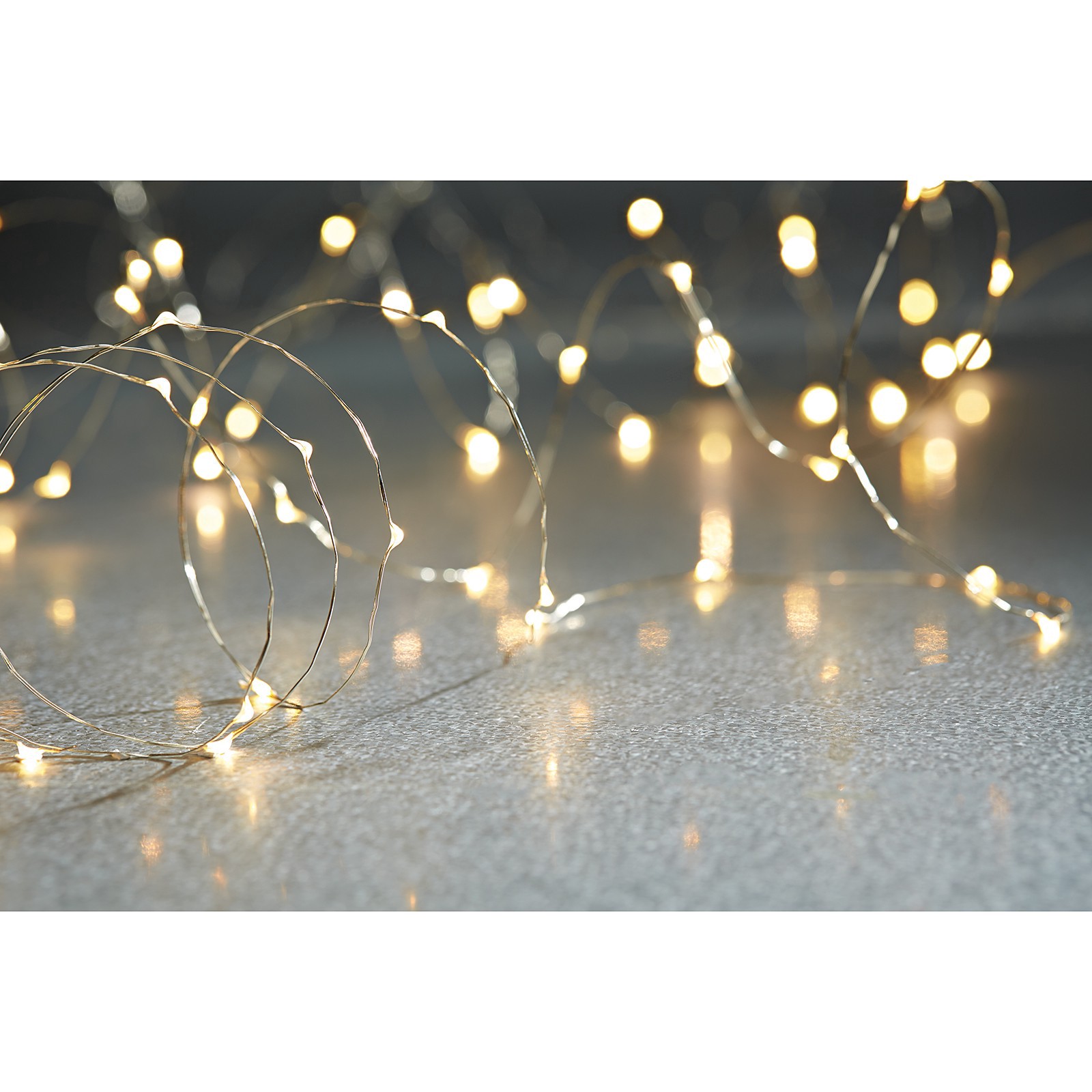 slide 4 of 7, 40ct. Warm White Silver Wire Led String Lights By Ashland, 40 ct