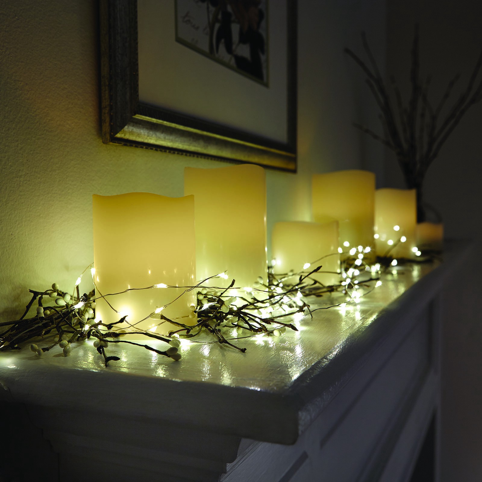 slide 5 of 7, 40ct. Warm White Silver Wire Led String Lights By Ashland, 40 ct