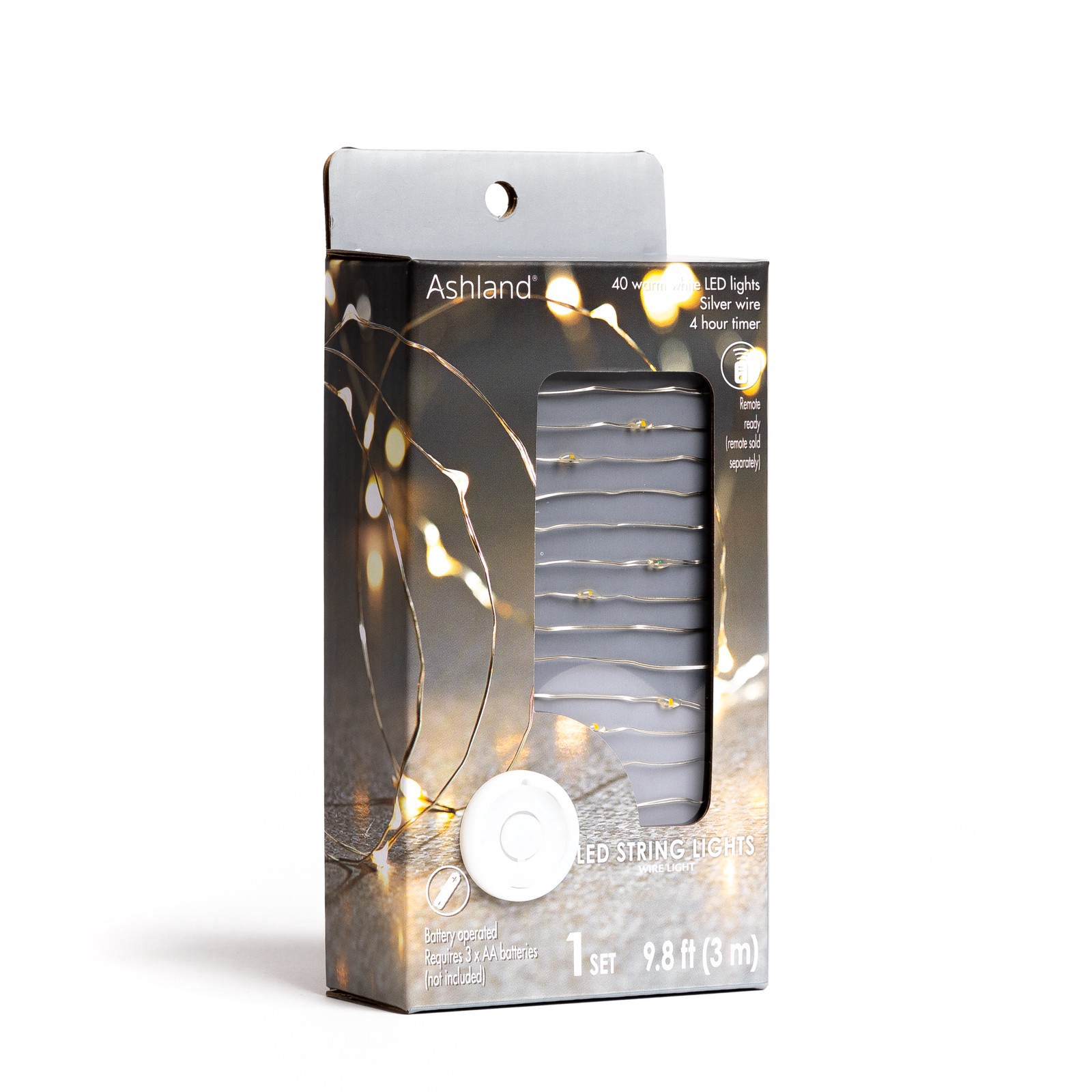 slide 2 of 7, 40ct. Warm White Silver Wire Led String Lights By Ashland, 40 ct