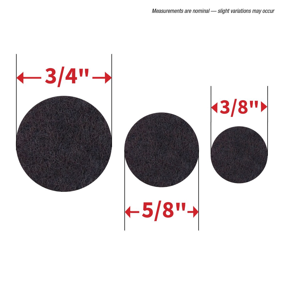 slide 23 of 25, Super Sliders Assorted Self-Stick Felt Furniture Pads for Hardwood, Brown, 46 ct
