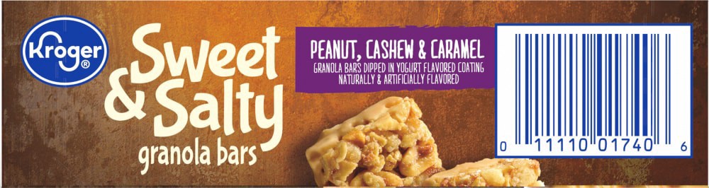 slide 4 of 4, Kroger Sweet & Salty Peanut Cashew & Caramel Granola Bars, 6 ct; 1.23 oz
