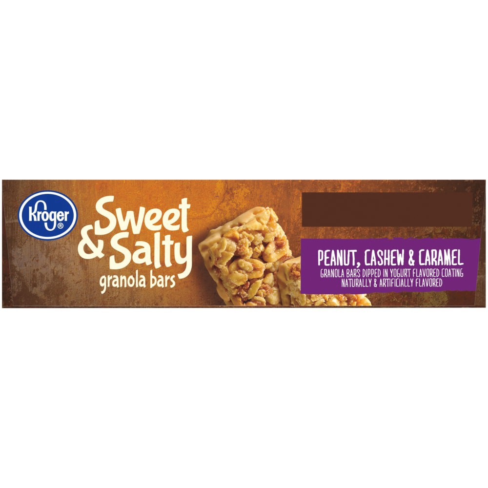 slide 3 of 4, Kroger Sweet & Salty Peanut Cashew & Caramel Granola Bars, 6 ct; 1.23 oz