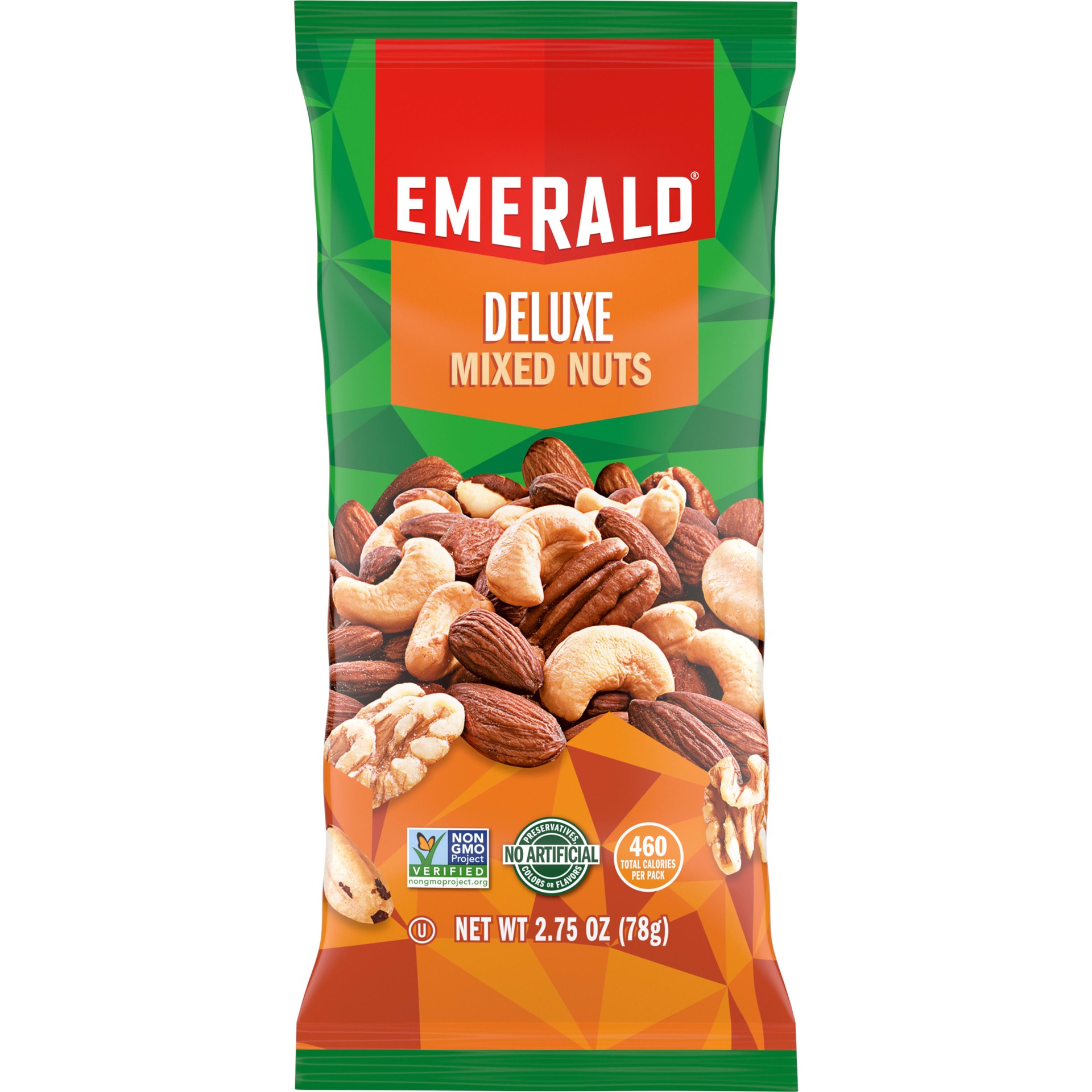 slide 1 of 5, Emerald Nuts, Deluxe Mixed Nuts, 2.75 Oz Snack Bag, 2.75 oz